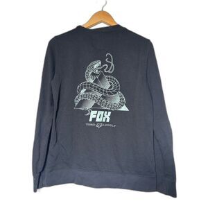 FOX Racing Sweatshirt Size Medium Gray blue coiled tread lightly pullover